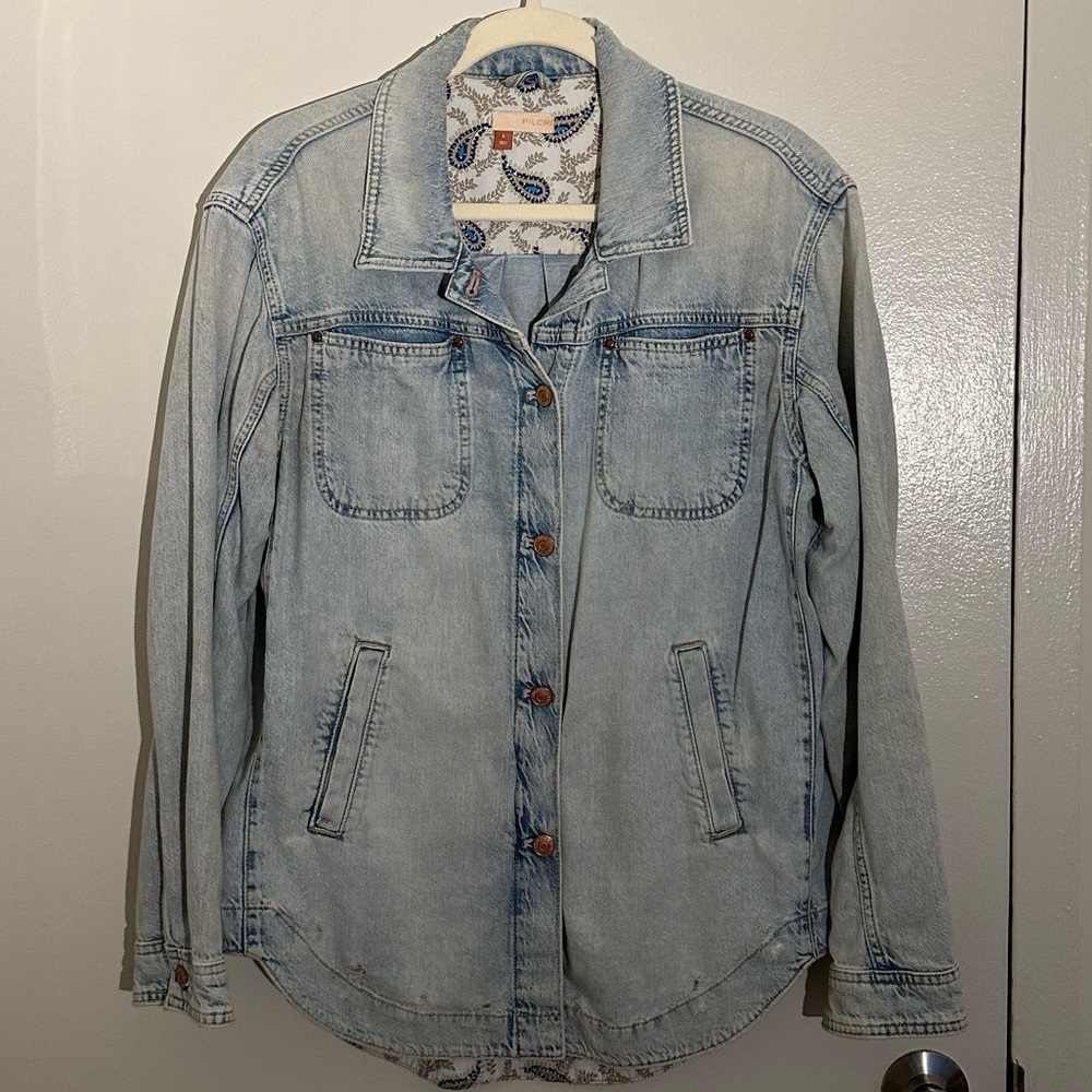 Anthropologie Light Wash Denim Over-shirt
